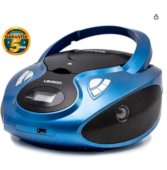 Lauson CP636 – Radio y Reproductor de CD Portátil con USB y MP3 (Azul)