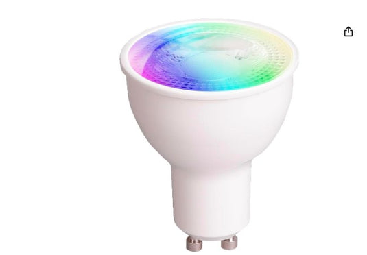 Yeelight Bombilla Inteligente GU10 40W – LED Regulable 400 lm, Luz Cálida y Fría, RGB Multicolor