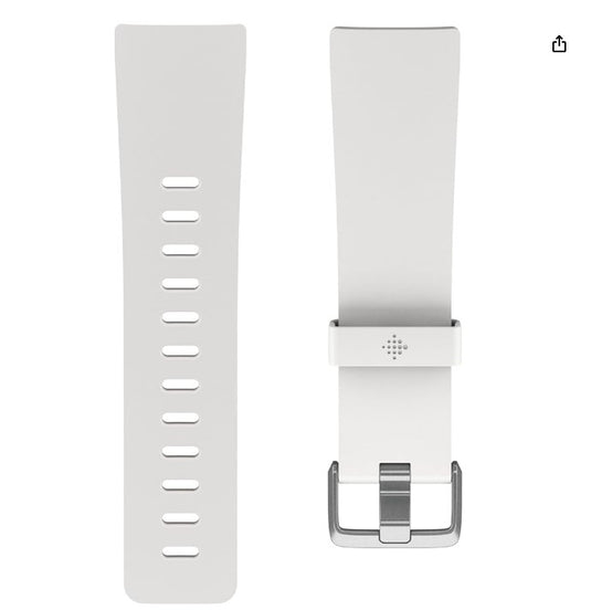 Fitbit Versa – Correa Clásica de Silicona Unisex (Blanco, Talla L)