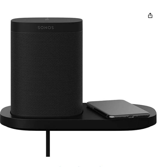 Estante Negro de Pared para Altavoces Sonos One y Play:1