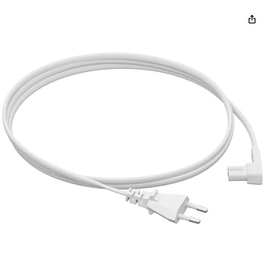 Cable de Alimentación Largo y Corto para Sonos One / Play:1 – Blanco