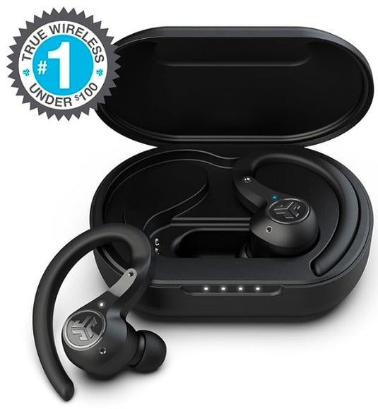 JLab Epic Air Sport ANC Auriculares Inalámbricos Deportivos | Cancelación de Ruido, 55+ Horas de Batería y Modo Película