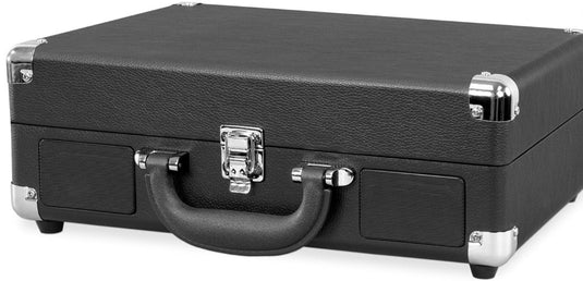 Victrola Suitcase: Tocadiscos Portátil con Estilo Vintage y Tecnología Bluetooth, Negro