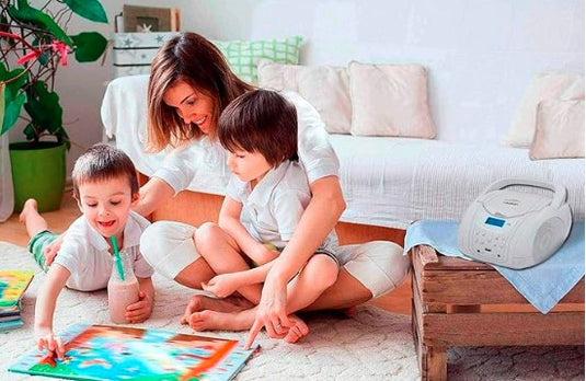 Lauson Radio CD Portátil Blanco | Reproductor CD/MP3 con USB y Radio FM PLL