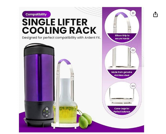 Ardent FX – Elevador Individual de Acero Inoxidable para Descarboxilación e Infusión