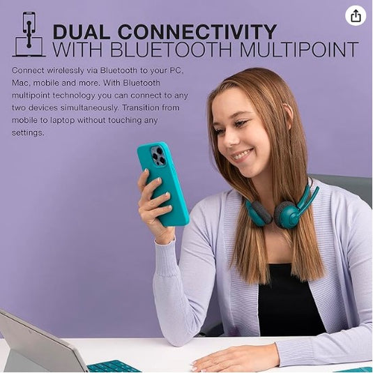 Auriculares Inalámbricos JLab GO Work Pop con Micrófono – 50h de Batería, Bluetooth Multipunto