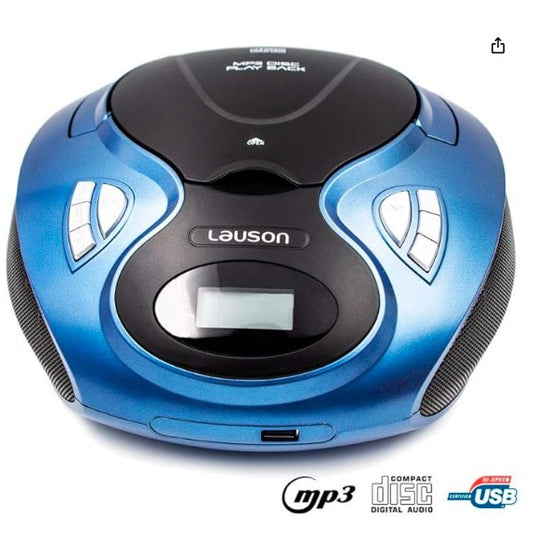 Lauson CP636 – Radio y Reproductor de CD Portátil con USB y MP3 (Azul)