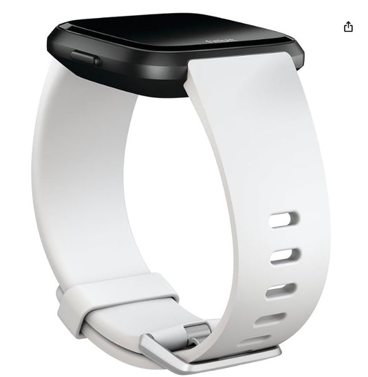 Fitbit Versa – Correa Clásica de Silicona Unisex (Blanco, Talla L)