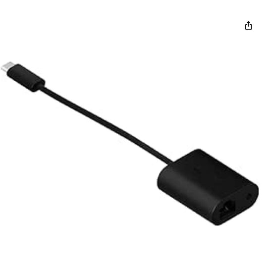 Adaptador Combinado Sonos para Era 100/300 – Entrada Aux y Ethernet (Negro)