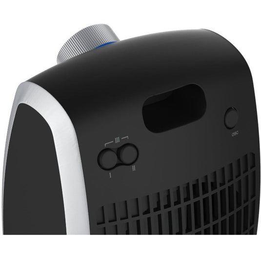 Ardes 4P09 Estufa Eléctrica Cerámica 1800W con Ventilador, Negra y Plateada para Interiores