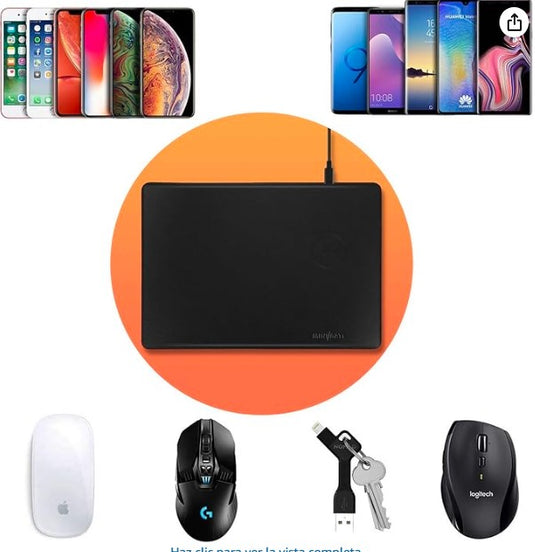 Minibatt PowerPad – Alfombrilla de ratón con carga inalámbrica Qi