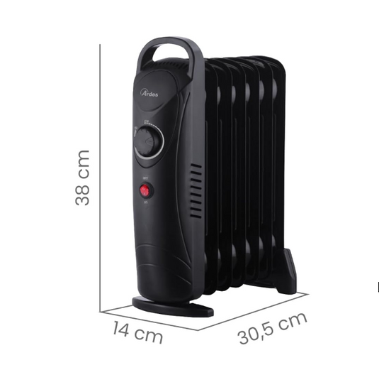 Radiador Eléctrico de Aceite Mini Negro - 20M3 y 800W