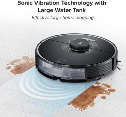 Roborock S7 Black | Robot Aspirador Inteligente 2 en 1 con Fregado y Succión Potente de 2500 Pa, Control por App y Batería de 3h