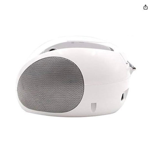Lauson Radio CD Portátil Bluetooth USB, Blanco