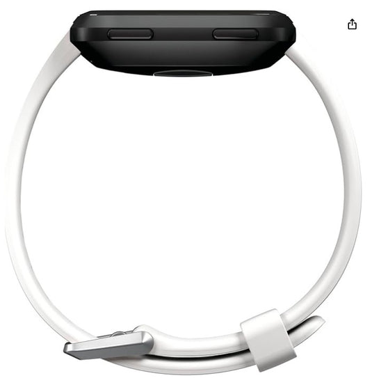 Fitbit Versa – Correa Clásica de Silicona Unisex (Blanco, Talla L)