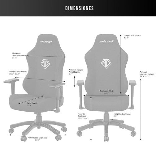 AndaSeat Phantom 3 Grande – Silla Gaming Ergonómica para Adultos