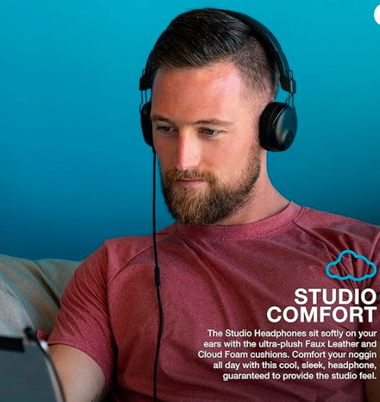 JLab Auriculares con Cable Audio Studio | Sonido C3 Claro y Cómodo Diseño On-Ear