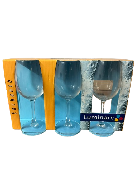Luminarc Enchanté – Set de 3 Copas de Vino con Pie, 26 cl, Vidrio Transparente