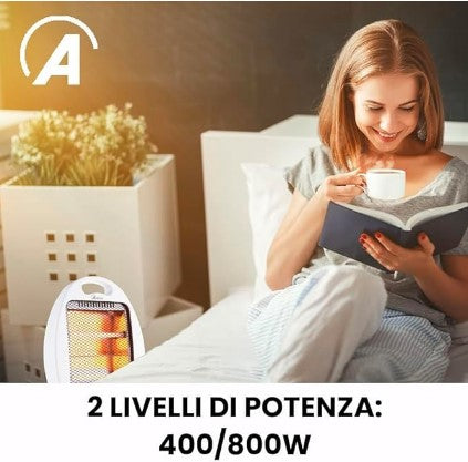 Ardes AR435C FLEXO MINI – Estufa de Cuarzo Plegable 400W/800W, Calefactor Compacto y Portátil para Habitaciones Pequeñas