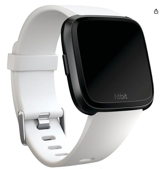 Fitbit Versa – Correa Clásica de Silicona Unisex (Blanco, Talla L)