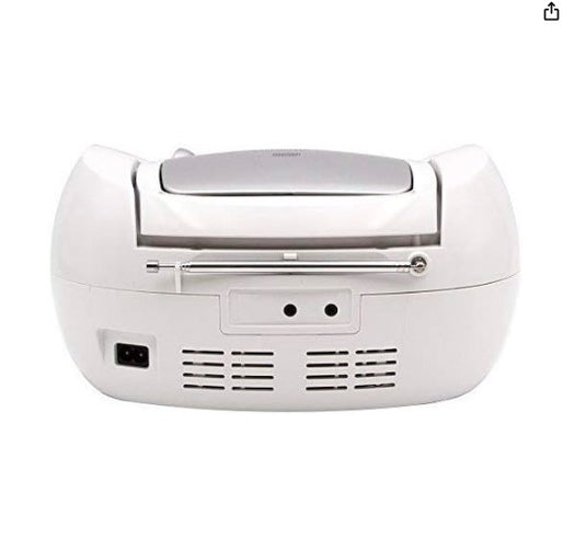 Lauson Radio CD Portátil Bluetooth USB, Blanco