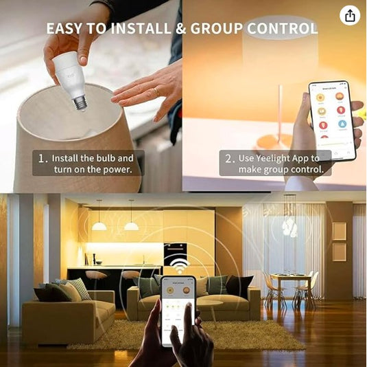 Yeelight Bombilla Inteligente W3 E27 – LED Atenuable 8W, 900 lúmenes, Blanco Cálido 2700K