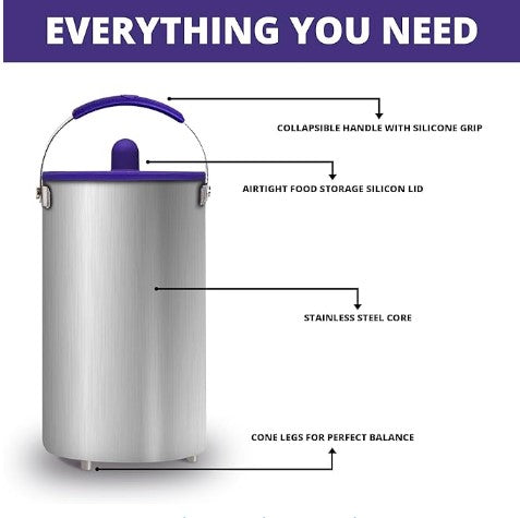 Ardent FX Vessel – Recipiente de Almacenamiento Multifuncional Hermético de Acero Inoxidable