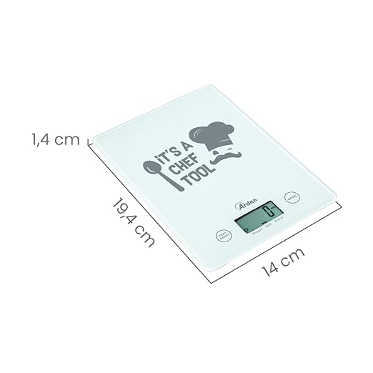 Balanza de Cocina Digital en Vidrio Ultra Fina con Pantalla LCD