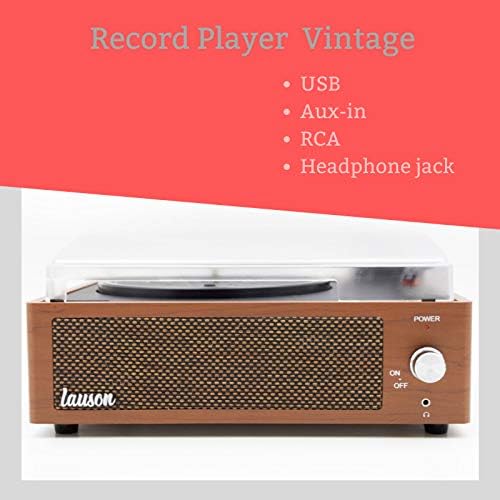 Tocadiscos Vintage Bluetooth con Altavoces y USB + Aguja de repuesto de Regalo