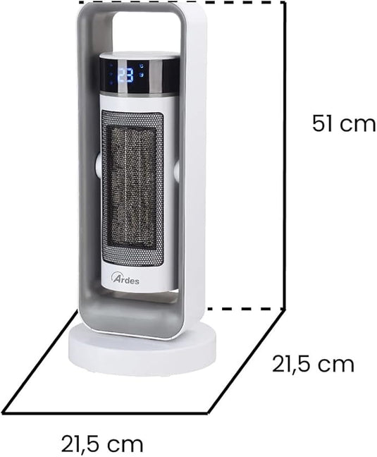 Termoventilador Cerámico de Torre con Oscilación Automática