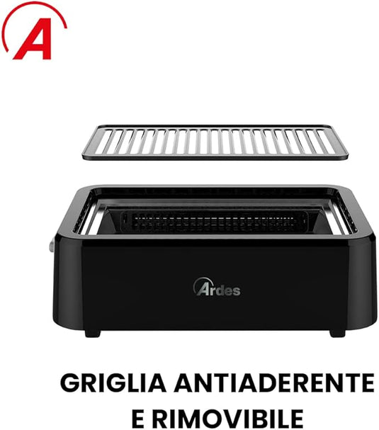 Barbacoa Eléctrica Sin Humo con Calentamiento por Infrarrojos, 1100W