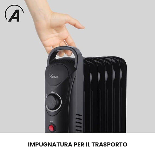 Radiador Eléctrico de Aceite Mini Negro - 20M3 y 800W