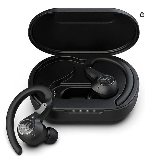 JLab Epic Air Sport ANC Auriculares Inalámbricos Deportivos | Cancelación de Ruido, 55+ Horas de Batería y Modo Película