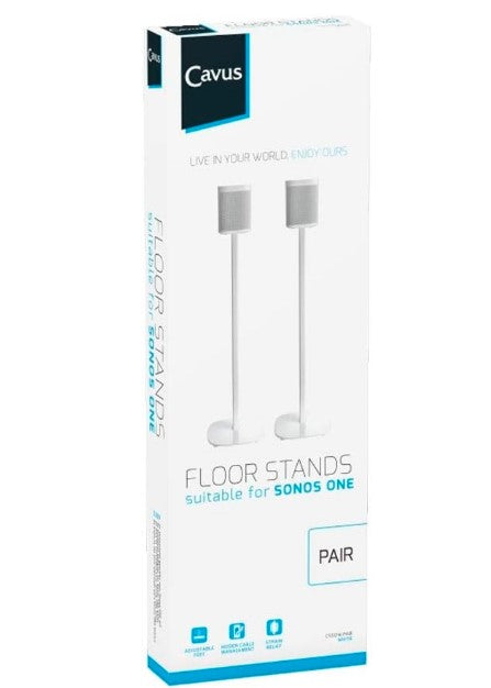 Cavus Floor Stand para Altavoz – Blanco (Metal y Material Sintético)