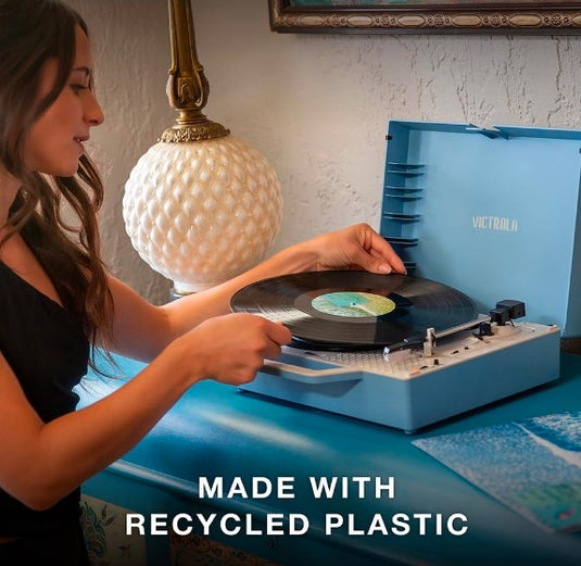 RE-SPIN Tocadiscos de Vinilo Eco, Diseño Granito