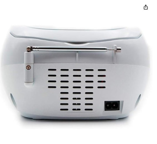 Lauson Radio CD Portátil Blanco | Reproductor CD/MP3 con USB y Radio FM PLL