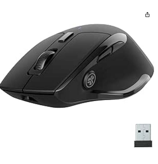 JLab JBuds Ratón Inalámbrico | Bluetooth + USB, Multidispositivo, Recargable y Ergonómico