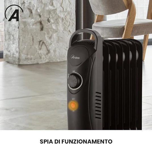 Radiador Eléctrico de Aceite Mini Negro - 20M3 y 800W