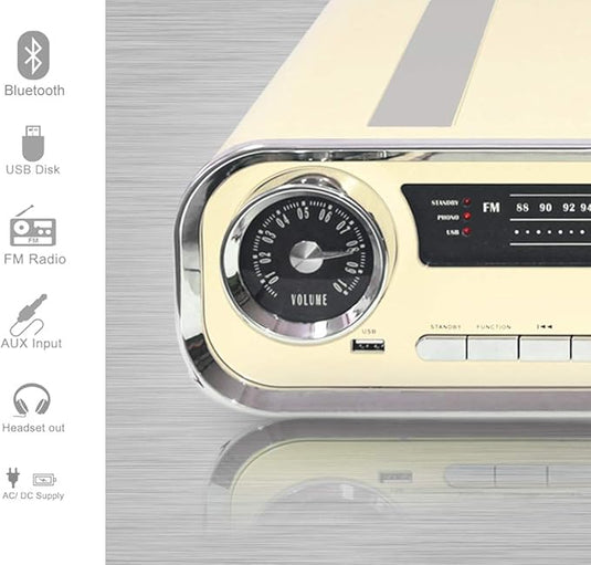 Tocadiscos Vintage Muscle Car con Bluetooth y Altavoces integrados