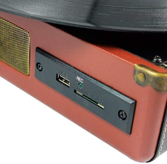 Tocadiscos Bluetooth de Vinilo con Altavoces | Maleta Vintage con 3 velocidades