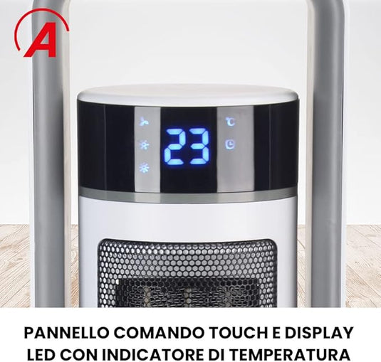 Termoventilador Cerámico de Torre con Oscilación Automática