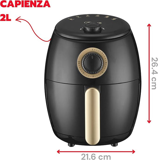 Freidora de Aire de 2 Litros con Temporizador 30' y hasta 200°c