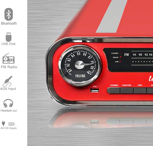 Tocadiscos Vintage Muscle Car con Bluetooth y Altavoces integrados