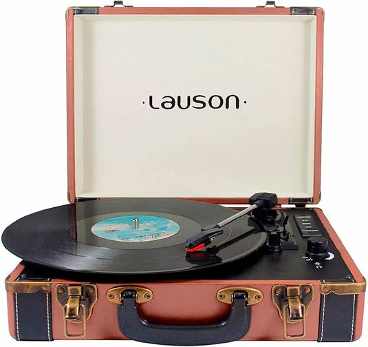 Tocadiscos Bluetooth de Vinilo con Altavoces | Maleta Vintage con 3 velocidades