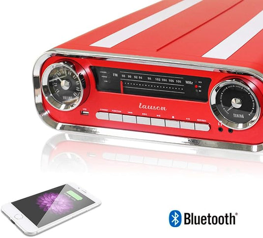 Tocadiscos Vintage Muscle Car con Bluetooth y Altavoces integrados