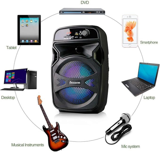 Altavoz Portátil 20W con Karaoke | Bluetooth con Lector USB/SD para MP3