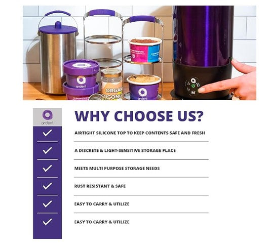 Ardent FX Vessel – Recipiente de Almacenamiento Multifuncional Hermético de Acero Inoxidable