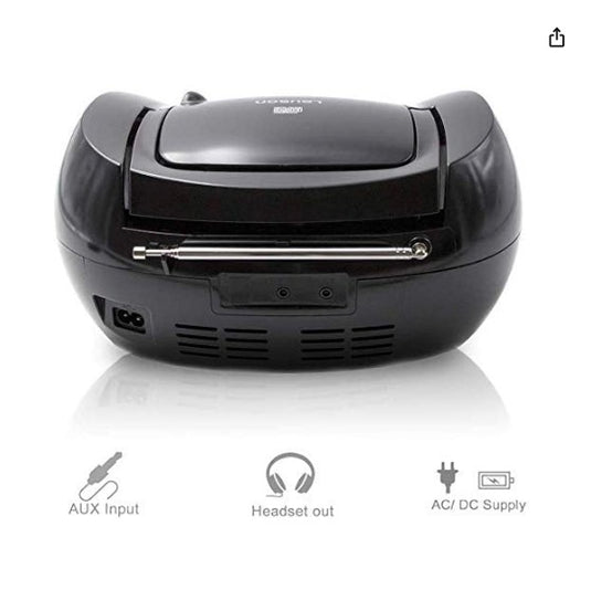 Lauson CP445 Boombox Portátil| Estéreo con Auriculares (Negro)