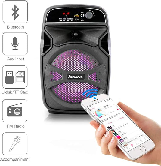 Altavoz Portátil 20W con Karaoke | Bluetooth con Lector USB/SD para MP3