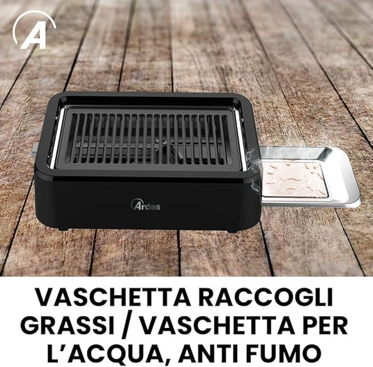 Barbacoa Eléctrica Sin Humo con Calentamiento por Infrarrojos, 1100W